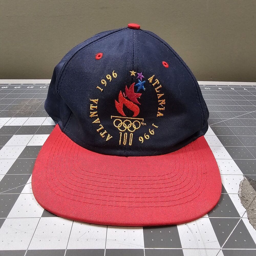 Vintage 96 Olympics Cap Hat Snapback Logo 7 Atlanta 1996 90s Sports USA Athletic